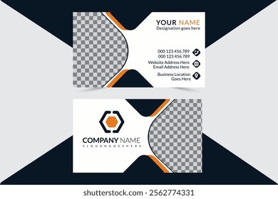 Modern business card design, Creative modern clean corporate double-side business card template, personal visiting card, vector illustration, professional simple identity card
