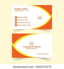 Modern business card design, Creative modern clean corporate double-side business card template, personal visiting card, vector illustration, professional