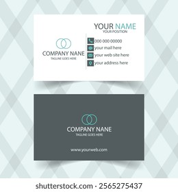 Modern business card design, Creative modern clean corporate double-side business card template, personal visiting card, vector illustration, professional