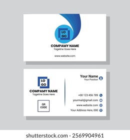 Modern business card design, Creative modern clean corporate double-side business card template, personal visiting card, vector illustration, professional simple identity card