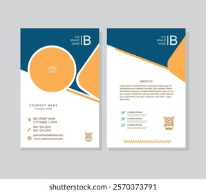 Modern business card design, Creative New modern clean corporate double-side business card template, personal visiting card, vector illustration, professional simple identity card and QR scan