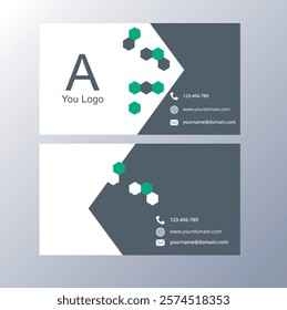 Modern business card design, Creative modern clean corporate double-side business card template, personal visiting card, vector illustration, professional simple identity card