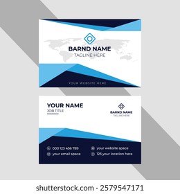 Modern business card design, Creative modern clean corporate double-side business card template, personal visiting card, vector illustration, professional simple identity card