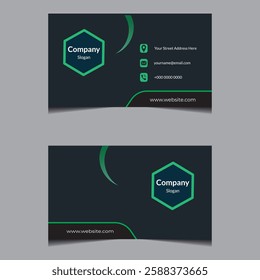 Modern business card design, Creative modern clean corporate double-side business card template, personal visiting card, vector illustration.