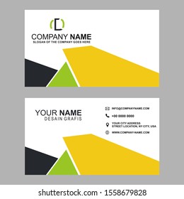 Modern Business Card Design with dark yellow green