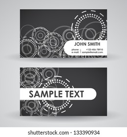 Modern Business Card Design with Dashed Circles | EPS 10 Vector