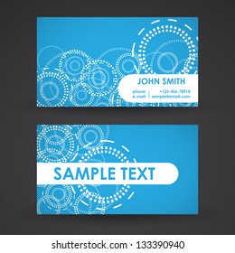 Modern Business Card Design with Dashed Circles | EPS 10 Vector