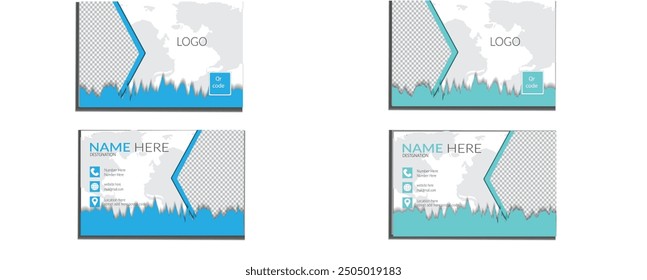 modern business card design. doble side and doble colors business card. 