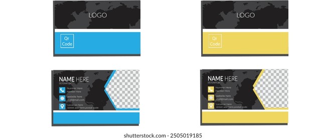 modern business card design. doble side and doble colors business card. 