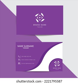 Modern Business Card Design. Double Sided Business Card Design Template. Vector Visiting Card Illustration Print Template