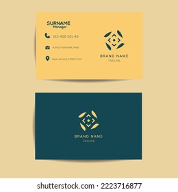 Modern Business Card Design. Double Sided Business Card Design Template. Vector Visiting Card Illustration Print Template