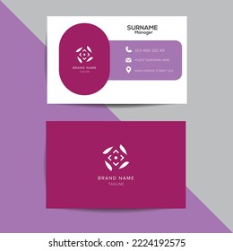 Modern Business Card Design. Double Sided Business Card Design Template. Vector Visiting Card Illustration Print Template