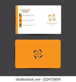 Modern Business Card Design. Double Sided Business Card Design Template. Vector Visiting Card Illustration Print Template