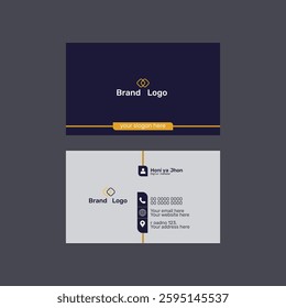 Modern Business Card Design Featuring Brand Logo and Contact Information