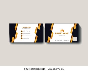 Modern Business Card Design with Geometric Elements, Modern Business Card Design with Geometric Shapes and Contact Details