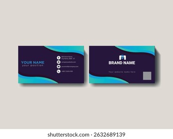 Modern Business Card Design with Geometric Elements, Modern Business Card Design with Geometric Shapes and Contact Details