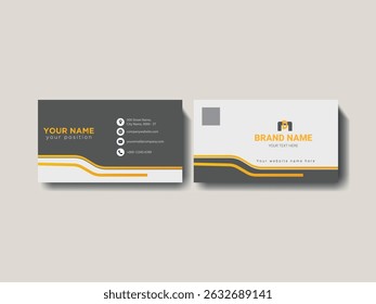 Modern Business Card Design with Geometric Elements, Modern Business Card Design with Geometric Shapes and Contact Details