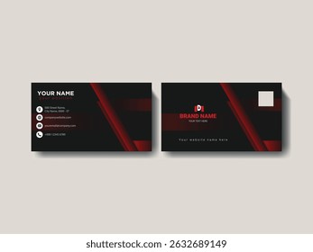 Modern Business Card Design with Geometric Elements, Modern Business Card Design with Geometric Shapes and Contact Details