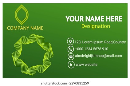 modern business card design in green and yellow colour.