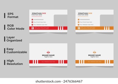 Modern business card design, business card include photo,  corporate business card, business card template