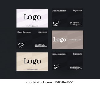 Modern business card design. Minimalistic business card template, front and back.