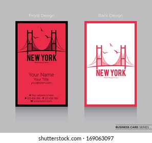 Modern Business Card Design with New York Symbols