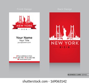 Modern Business Card Design with New York Symbols