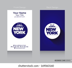 Modern Business Card Design with New York Symbols