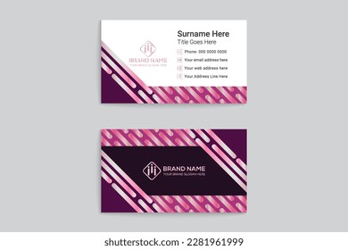 Modern  business card design pink color