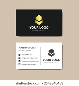 Modern Business Card Design with Professional Contact Details and Minimalistic Layout