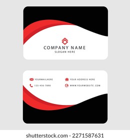 Modern Business Card Design Red And Black Color.