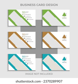 Modern business card design with red, white, black, green, purple, yellow, orange and blue color concept. Corporate personal visiting card, abstract background, stationery design vector set.
