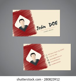 Modern business card design with scribbled elements