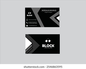 "Modern Business Card Design in Sleek Black and White Shades"