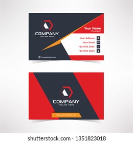 Modern Business card Design Template With Folds Effect