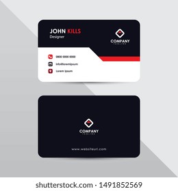 Modern business card design template. Red and orange color element clean composition.