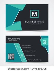 Modern business card design template set, vector illustration