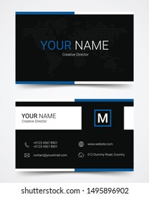 Modern business card design template set, vector illustration