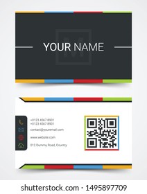 Modern business card design template set, vector illustration