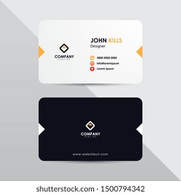 Modern business card design template. Red and orange color element clean composition.