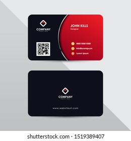 Modern business card design template. Red and orange color element clean composition.