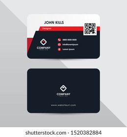 Modern business card design template. Red and orange color element clean composition.