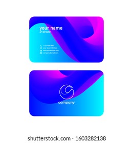 Modern business card design template with fluid and liquid shape