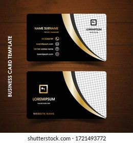 Modern business card design template. black and golden color 