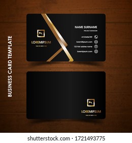 Modern business card design template. black and golden color 