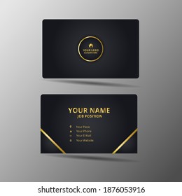 Modern business card design template. black and golden color