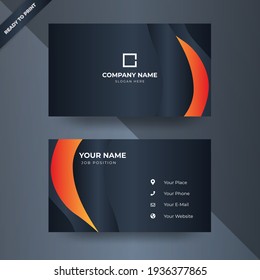 Modern business card design template with awesome color