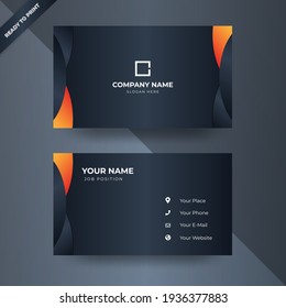 Modern business card design template with awesome color