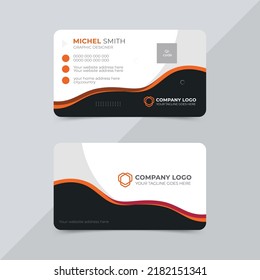 Modern business card design template. Red and black business card.