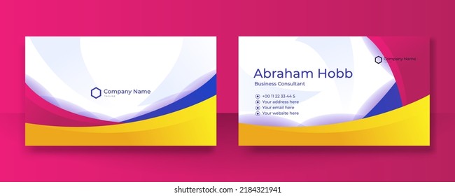 Modern business card design template with abstract geometric elements. Suit for visit card, name card, personal branding, identity card